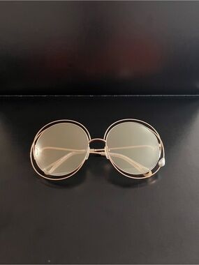 Chloé Carlina Pearl Rose Gold Round Sunglasses, One Size